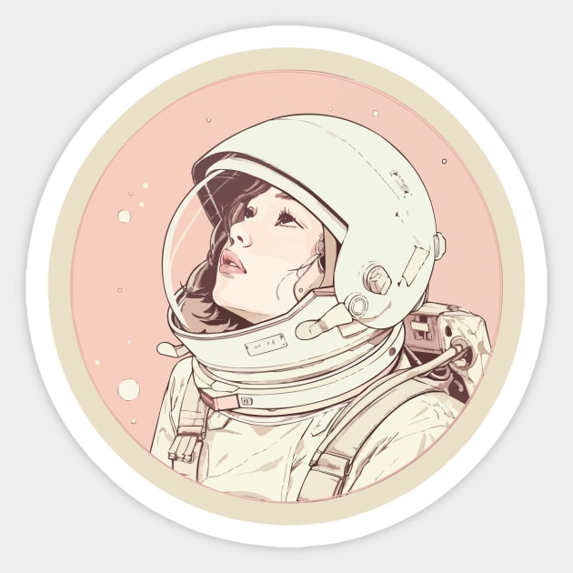 Astronaut Girl Sticker by Ceiko